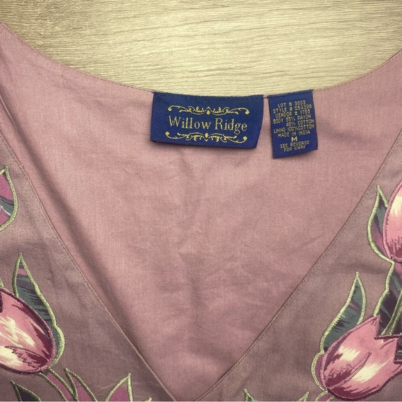 Willow Ridge Cottage core Pink and Purple Tiered Maxi Skirt & Vest Size Medium - Picture 8 of 16